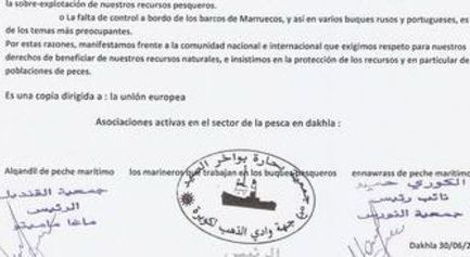 Asociaciones de saharauis que trabajan en el ámbito de la pesca en Dajla dirigen una carta a la Unión Europea