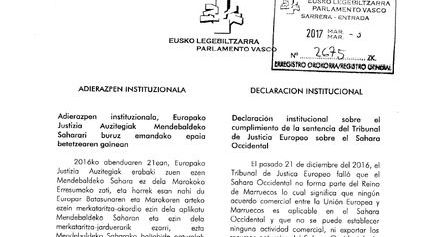 Euskal Fondoa se adhiere a una declaración institucional aprobada por el Parlamento Vasco