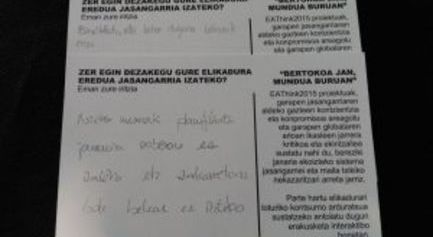 (Euskera) Ikasleen jarrera kritikoa pizten dugu â€œBERTOKOA JAN, MUNDUA BURUANâ€ erakusketa bisitatu ostean (II)