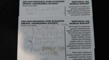 (Euskera) Ikasleen jarrera kritikoa pizten dugu â€œBERTOKOA JAN, MUNDUA BURUANâ€ erakusketa bisitatu ostean (IV)