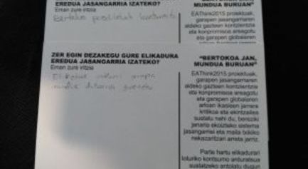 (Euskera) Ikasleen jarrera kritikoa pizten dugu â€œBERTOKOA JAN, MUNDUA BURUANâ€ erakusketa bisitatu ostean (V)